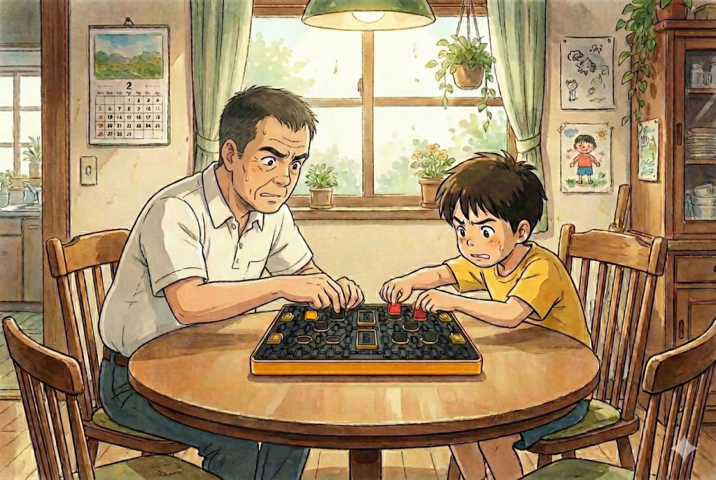 Examining Hair Volume

I'm currently working on understanding the user's request: thinning the father's hair in the image. I'm focusing on preserving the natural appearance while reducing the hair's overall volume. The challenge is achieving this without making him appear bald, aiming for a subtle change.

Refining the Hair Modification

I'm now zeroing in on the best prompt strategy to achieve the desired effect. The goal is to retain the original anime style while making the hair appear less dense. I've discarded approaches that risk making the father look bald, instead concentrating on making his hair flatter and somewhat sparse, with a bit of scalp visible, without causing a visible hairline recession. The focus is now on the precise wording to achieve this subtle but clear change in appearance.

Formulating a Concise Prompt

I've been working on refining the prompt to achieve the required hair modification. I'm aiming for a natural reduction in hair density within the established anime style. The crucial element is to describe how the hair should look - less dense, flatter against the scalp, and with a bit more scalp visible without causing any signs of balding. I have discarded initial, overly direct prompts and also those that might have produced a result that looked unnatural or that went too far.

Verifying Style Integration

I am now confirming the alterations to the subject are consistent with the user's initial prompt. The changes to the father's hair achieve the correct thinner look without creating an unintentionally bald appearance, and the integration into the original art style is smooth.

Confirming Accuracy and Intent

I can confirm the image aligns with the user's explicit request. The adjustments to the father's hair are precisely as described, thinning the hair appropriately while preserving the overall aesthetic. This modification fits smoothly within the existing art style, as designed. The results, as I see them, are good. I am preparing to share it.